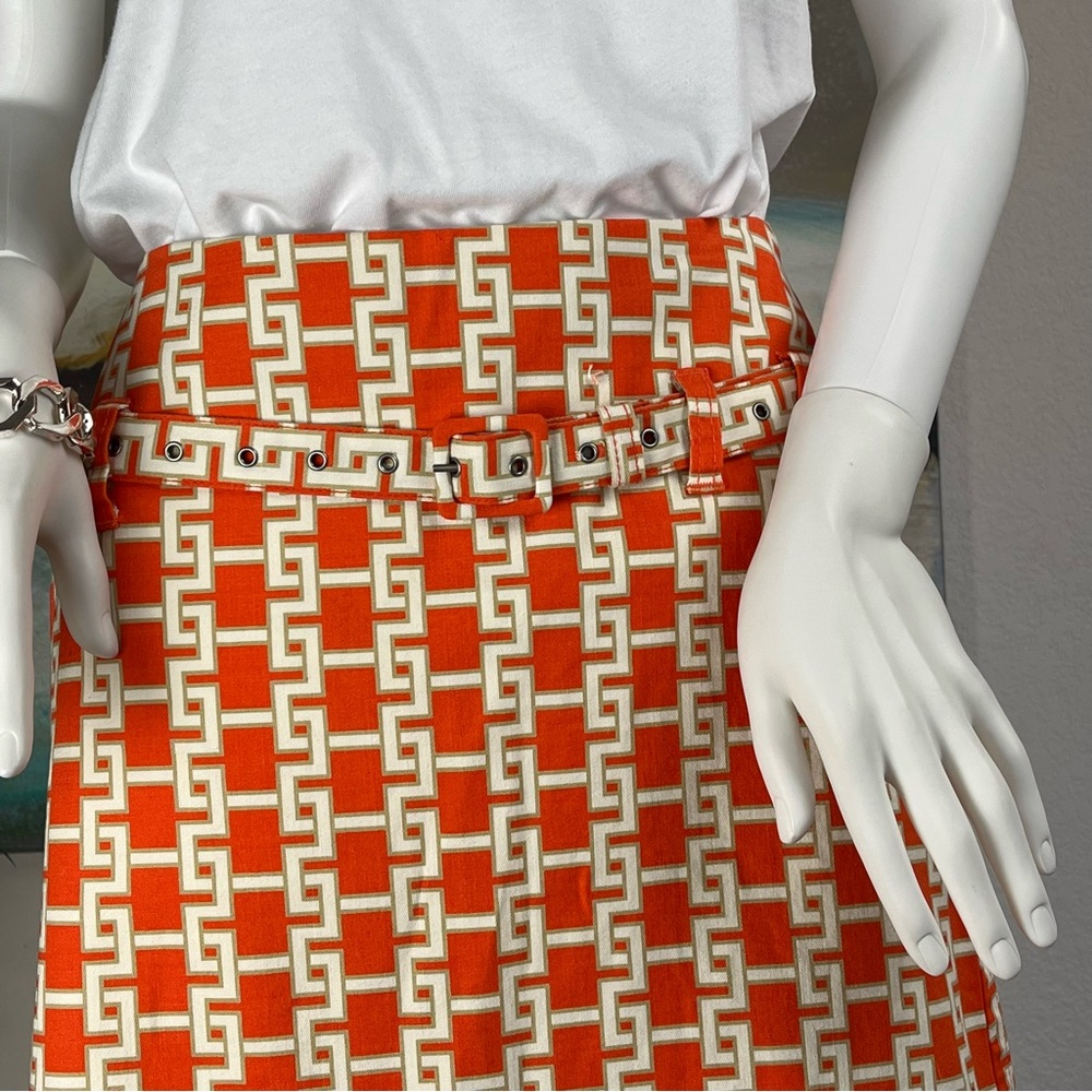 VINTAGE 🔥Tommy Hilfiger🔥 Abstract Belted Skirt Size 6 - Picture 4 of 11